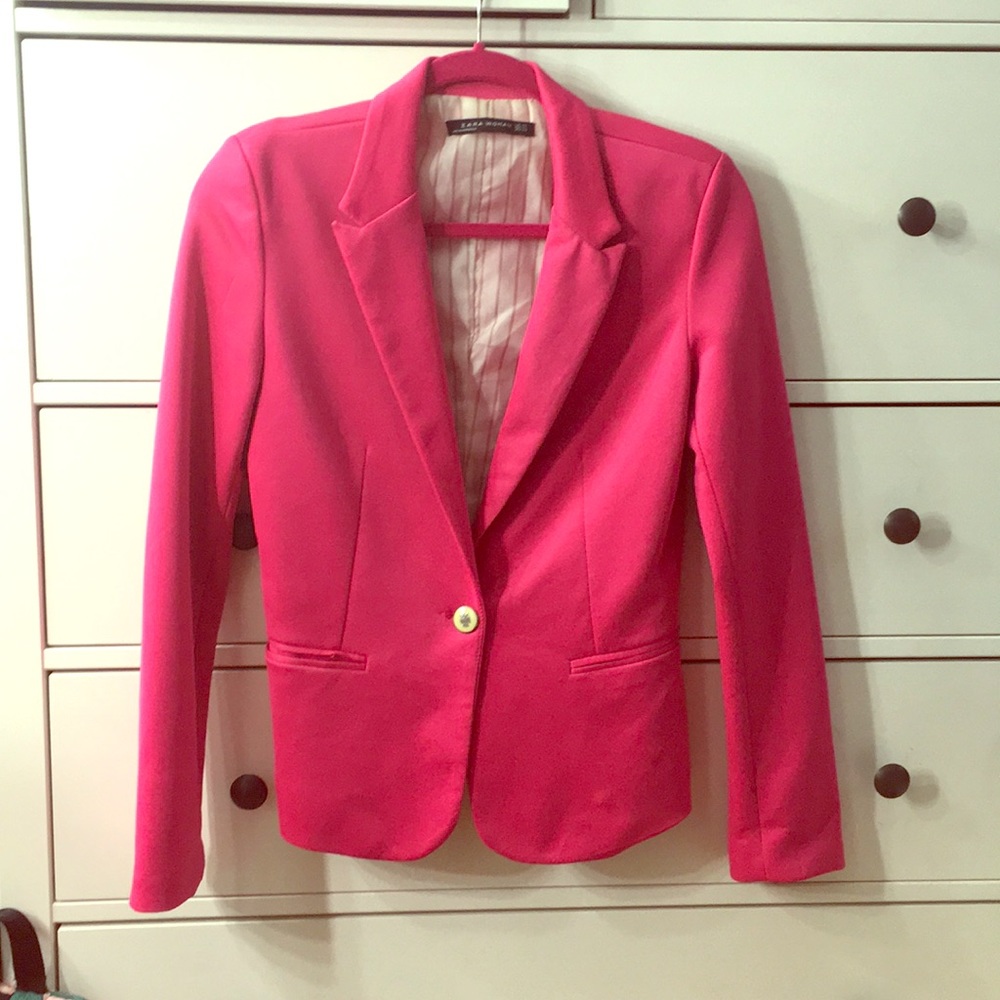 Zara hot pink blazer size XS